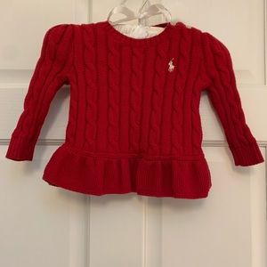 Girls Ralph Lauren Cable Knit Sweater